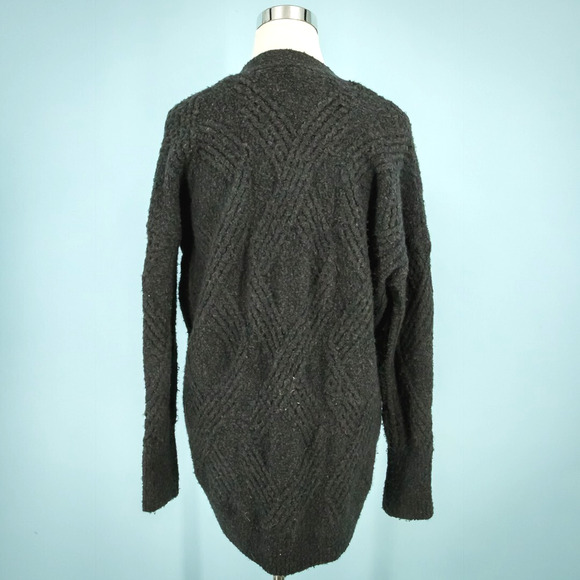 Moth Anthropologie Size Small S Gray Open Front Wool Alpaca Cardigan Sweater - Picture 2 of 5